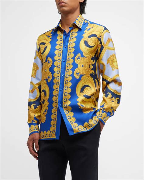 versace baroque print mens pants and shirt|Versace barocco t shirt.